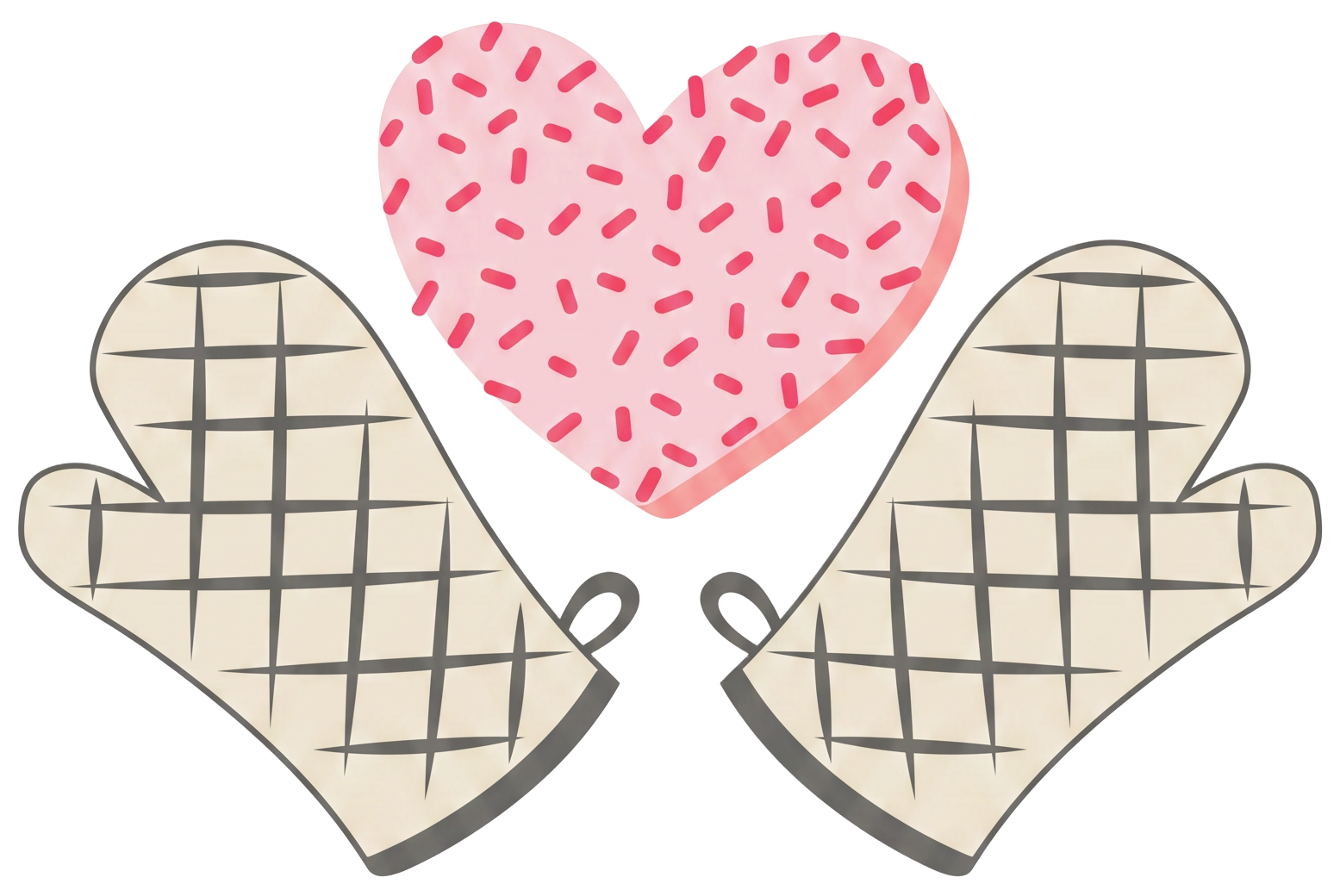 Oven mitts holding a sprinkle heart — Gluten Free Goods